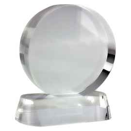 Стела  'Круг', прозрачный, 8,9х3,9х10 см, D=8 см, стекло, лазерная гравировка