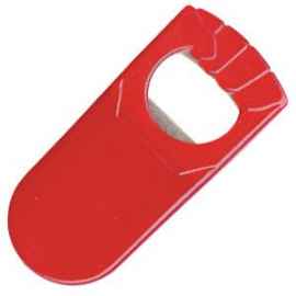Открывалка  'Кулачок' красная, 9,5х4,5х1,2 см,  фростированный пластик/ тампопечать