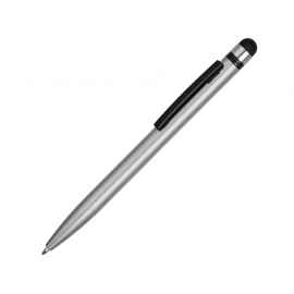 Ручка-стилус пластиковая шариковая Poke, 13472.00, Цвет: серебристый,черный