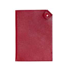Чехол для паспорта PURE 140*100 мм., застежка на кнопке, натуральная кожа (гладкая), красный, Цвет: красный, Размер: 100x140x2