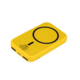 Внешний аккумулятор с беспроводной зарядкой Ultima Wireless Magnetic Lemoni 5000 mAh, желтый, Цвет: желтый, Размер: 113x118x23