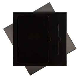 Подарочная коробка с ложементом для ежедневника и ручки, черная, Цвет: черный, черный, Размер: 260x260x25