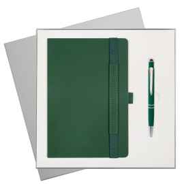 Подарочный набор Alpha, зеленый (ежедневник, ручка)