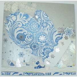 Корпоративная новогодняя открытка конструктивная варежка со снежинкой, на заказ от 100 шт., изображение 5