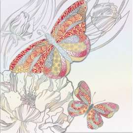 Корпоративная открытка-тройник с клапаном "Бабочки" на 8 марта. Индивидуальное изготовление от 100 шт.