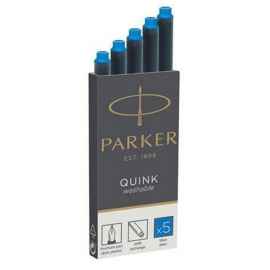 Картридж с смываемыми чернилами для перьевой ручки Parker 'Cartridge Quink', Washable Blue, упаковка из 5 шт. в блистере