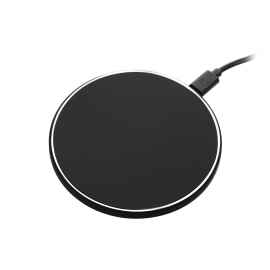 Беспроводное зарядное устройство с подсветкой 15W Auris, черное, Цвет: черный, Размер: 134x103x15