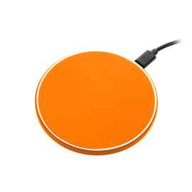 Беспроводное зарядное устройство с подсветкой 15W Auris, оранжевое, Цвет: оранжевый, Размер: 134x103x15