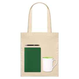 Подарочный набор Welcome pack, зеленый (шоппер, блокнот, ручка, кружка), Цвет: зеленый, Размер: 360x400x10