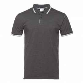 Рубашка поло унисекс STAN хлопок/эластан 200, 05, Тёмный меланж с контрастом (601) (50/L)