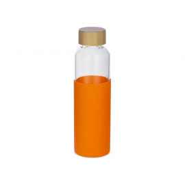 Стеклянная бутылка для воды в силиконовом чехле Refine, 887318, Цвет: прозрачный,оранжевый, Объем: 550