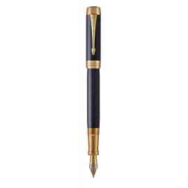 Перьевая ручка Parker Duofold Prestige Centennial, Blue Chevron GT Foutain Pen Medium, перо:M , цвет чернил: black, в подарочной упаковке.
