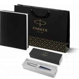 Подарочный набор: Шариковая ручка Parker Jotter Essential, Royal Blue CT и Ежедневник недатированный черный