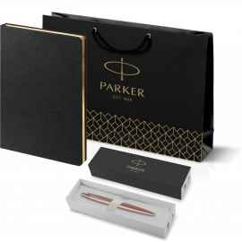 Подарочный набор: Jotter XL SE20 Monochrome в подарочной упаковке, цвет: Pink Gold, стержень Mblue и Ежедневник недатированный черный с золотис