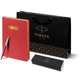 Подарочный набор: Ежедневник красный недатированный  и Шариковая ручка Parker Jotter Essential, Kensington Red CT, стержень: Mblue