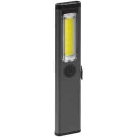 Фонарик-факел аккумуляторный Wallis с магнитом, серый, Цвет: серый