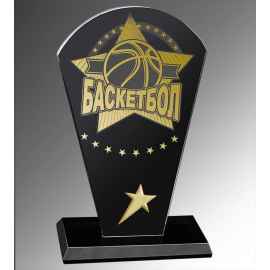 1657-Б00 Награда из стекла Баскетбол, 17 (черный), Цвет: черный, Размер: 17