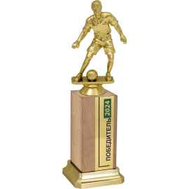 2851-265 Награда Футболист на деревянном бруске (золото), Цвет: Золото