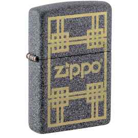 Зажигалка ZIPPO с покрытием Iron Stone, латунь/сталь, серая, матовая, 38x13x57 мм