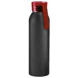 Бутылка для воды VIKING BLACK 650мл. Черная с красной крышкой 6142.03
