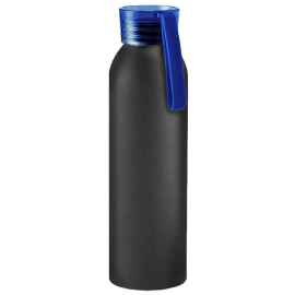 Бутылка для воды VIKING BLACK 650мл. Черная с синей крышкой 6142.01
