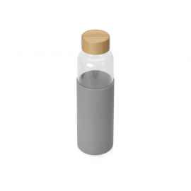 Стеклянная бутылка для воды в силиконовом чехле Refine, 887310p, Цвет: прозрачный,серый, Объем: 550