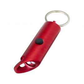 Светодиодный фонарик с открывалкой для бутылок и брелоком Flare, 10457421, Цвет: красный