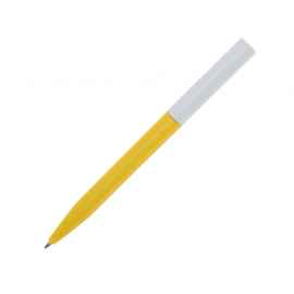 Ручка пластиковая шариковая Unix из переработанной пластмассы, синие чернила, 10789611, Цвет: желтый, Размер: синие чернила