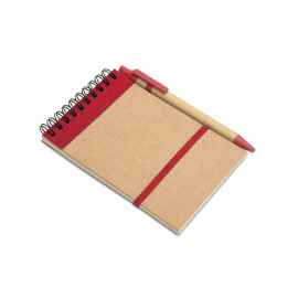 Блокнот с ручкой, красный, Цвет: красный, Размер: 14x9x0.7 см