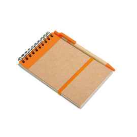 Блокнот с ручкой, оранжевый, Цвет: оранжевый, Размер: 14x9x0.7 см