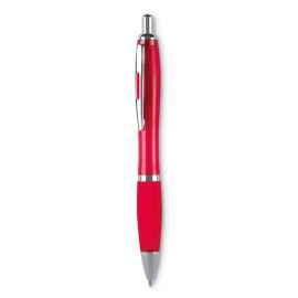 Шариковая ручка синие чернила, прозрачно-красный, Цвет: прозрачно-красный, Размер: 1.3x14 см