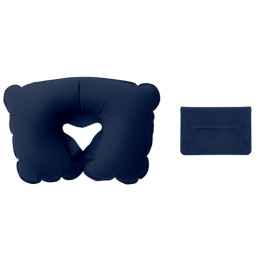 Подушка надувная в чехле, синий, Цвет: синий, Размер: 18x12 см