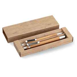 Набор: ручка и карандаш, древесный