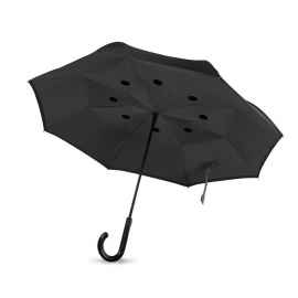 Зонт реверсивный, черный, Цвет: черный, Размер: 102x70 см