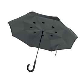 Зонт реверсивный, серый, Цвет: серый, Размер: 102x70 см
