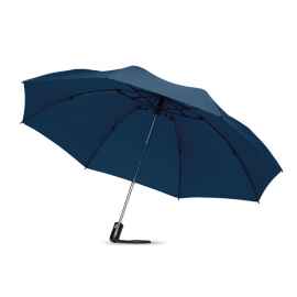 Складной реверсивный зонт, синий, Цвет: синий, Размер: 107x62 см