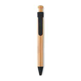 Ручка шариковая из бамбука, черный, Цвет: черный, Размер: 1.2x14 см