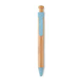 Ручка шариковая из бамбука, синий, Цвет: синий, Размер: 1.2x14 см