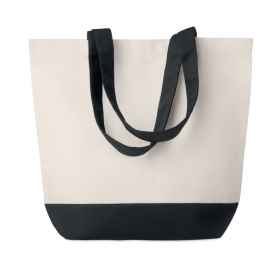 Холщовая пляжная сумка 280г/м2, черный, Цвет: черный, Размер: 40x15x45 см