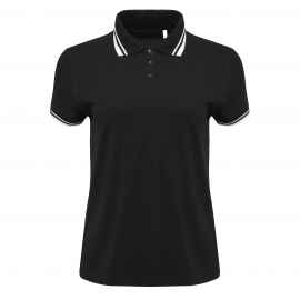 New Gen Рубашка поло женская черная комбинированная 2XL, Цвет: черный, Размер: 2XL