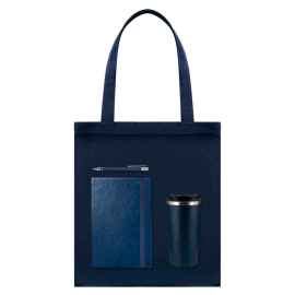 Подарочный набор Medium, синий (шоппер, ежедневник, ручка, термобутылка)