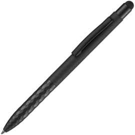 Ручка шариковая Digit Soft Touch со стилусом, черная, Цвет: черный