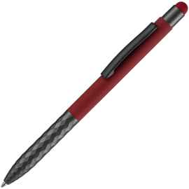 Ручка шариковая Digit Soft Touch со стилусом, красная, Цвет: красный