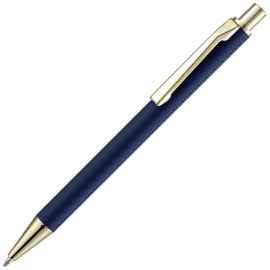 Ручка шариковая Lobby Soft Touch Gold, синяя, Цвет: синий
