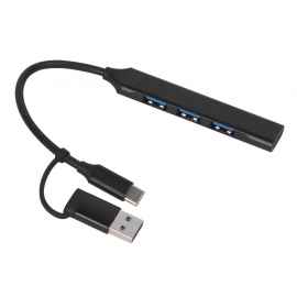 USB-хаб Link с коннектором 2-в-1 USB-C и USB-A, 2.0/3.0, 975657, Цвет: черный
