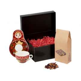 Подарочный набор: чайная пара, чай Глинтвейн, 94824, Цвет: красный,черный