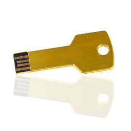 Флешка KJ022 (золото, в черном кожаном чехле) с чипом 64 гб