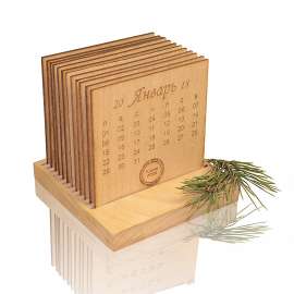 Настольный календарь DS028 с блоками из шпона