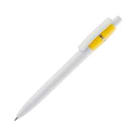 Ручка шариковая 'Victoria', белый с желтым, Цвет: белый с желтым