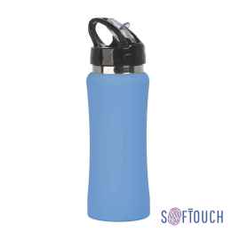 Бутылка для воды 'Индиана' 600 мл, покрытие soft touch, Голубой, Цвет: голубой